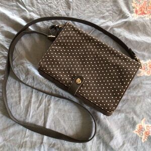 Thirty-One Dotted Crossbody Bag with Flap Closure